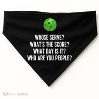 Funny Pickleball Shirt Whose Serve League Pickleball Team TShirt USA-Made Doggie Bandana thumb 0