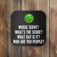 Funny Pickleball Shirt Whose Serve League Pickleball Team TShirt Coaster thumb 0