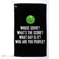 Funny Pickleball Shirt Whose Serve League Pickleball Team TShirt Golf Towel thumb 0
