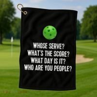Funny Pickleball Shirt Whose Serve League Pickleball Team TShirt Golf Towel thumb 1