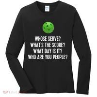 Funny Pickleball Shirt Whose Serve League Pickleball Team TShirt Women's Long Sleeve Shirt thumb 0