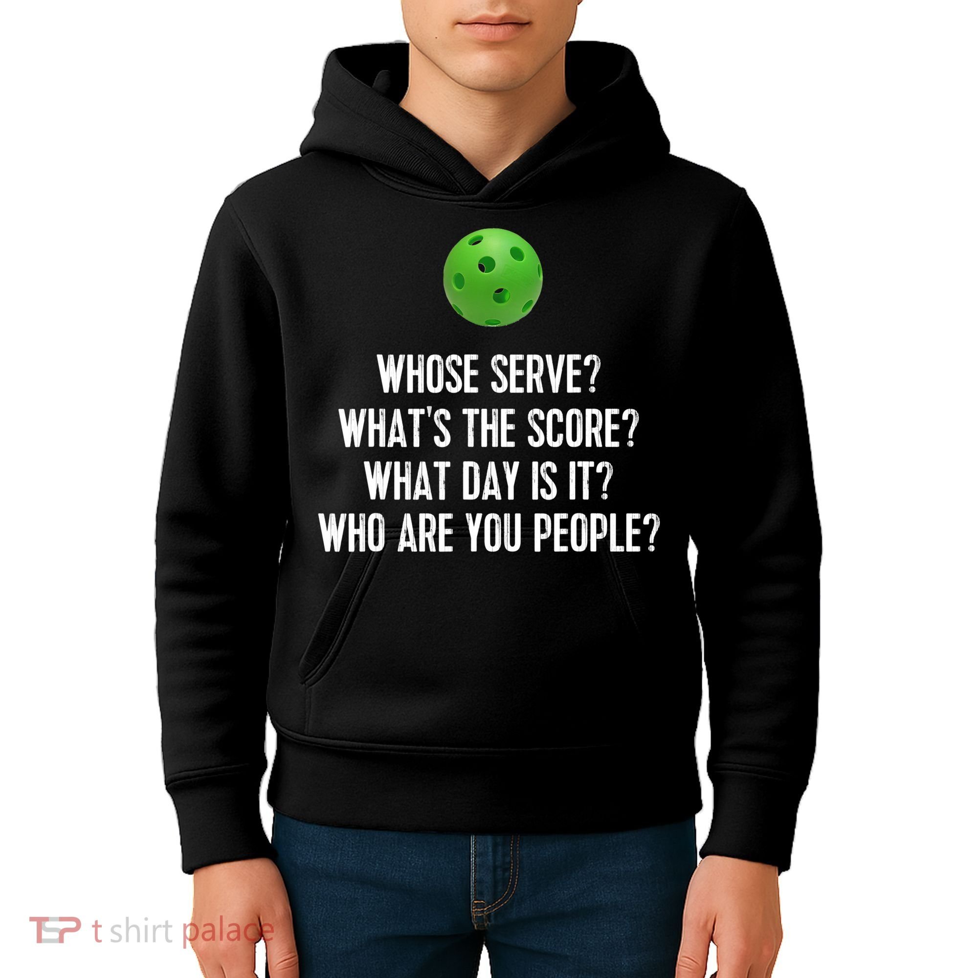 Funny Pickleball Shirt Whose Serve League Pickleball Team TShirt Kids Hoodie