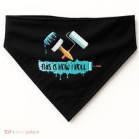 Funny Painter Saying Paint Roller And Brush This Is How I Roll Cool Gift USA-Made Doggie Bandana thumb 0