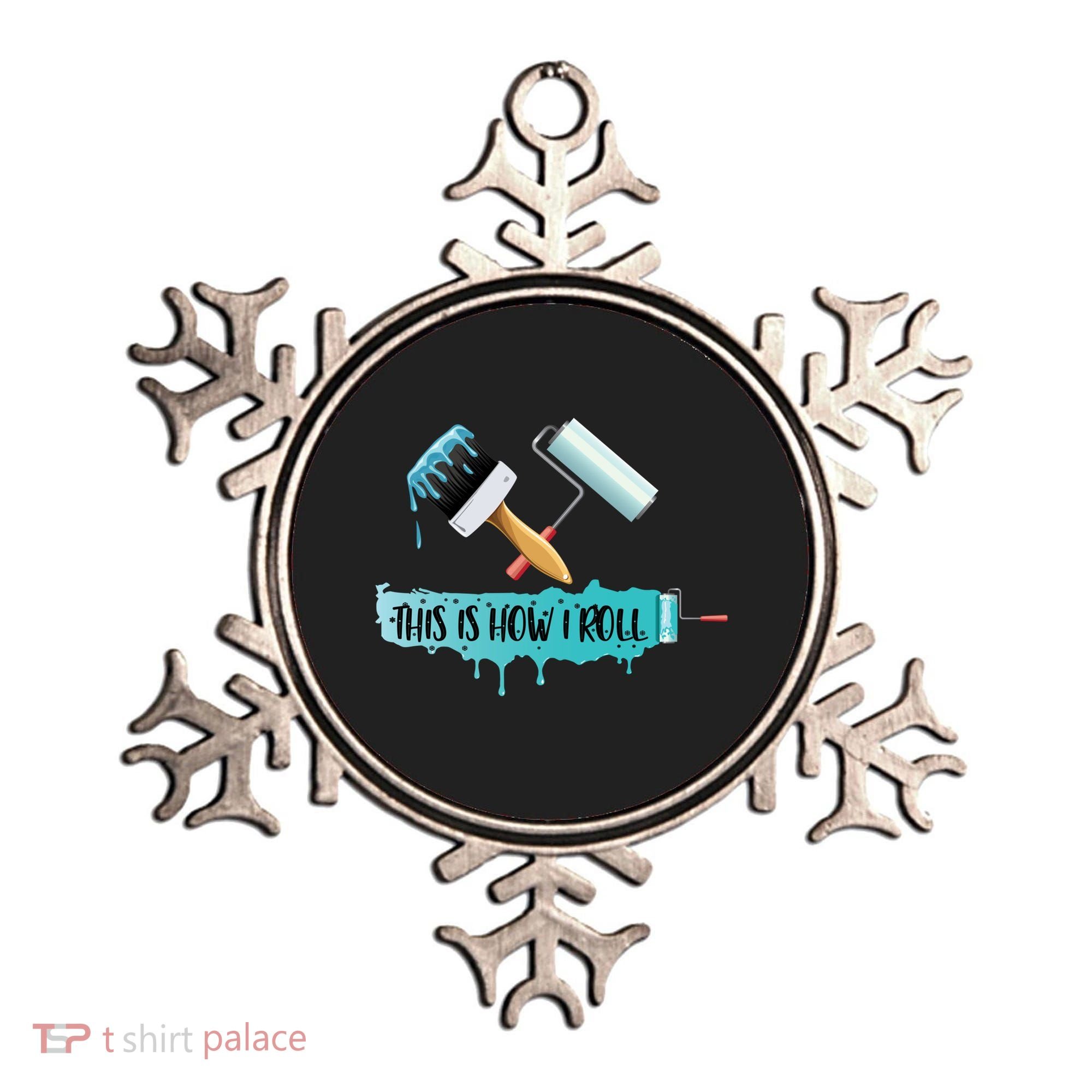 Funny Painter Saying Paint Roller And Brush This Is How I Roll Cool Gift Ornament