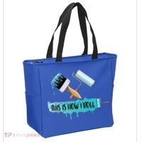 Funny Painter Saying Paint Roller And Brush This Is How I Roll Cool Gift Tote Bag thumb 2