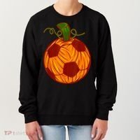 Funny Pumpkin Soccer Ball Halloween Women's Sweatshirt thumb 0