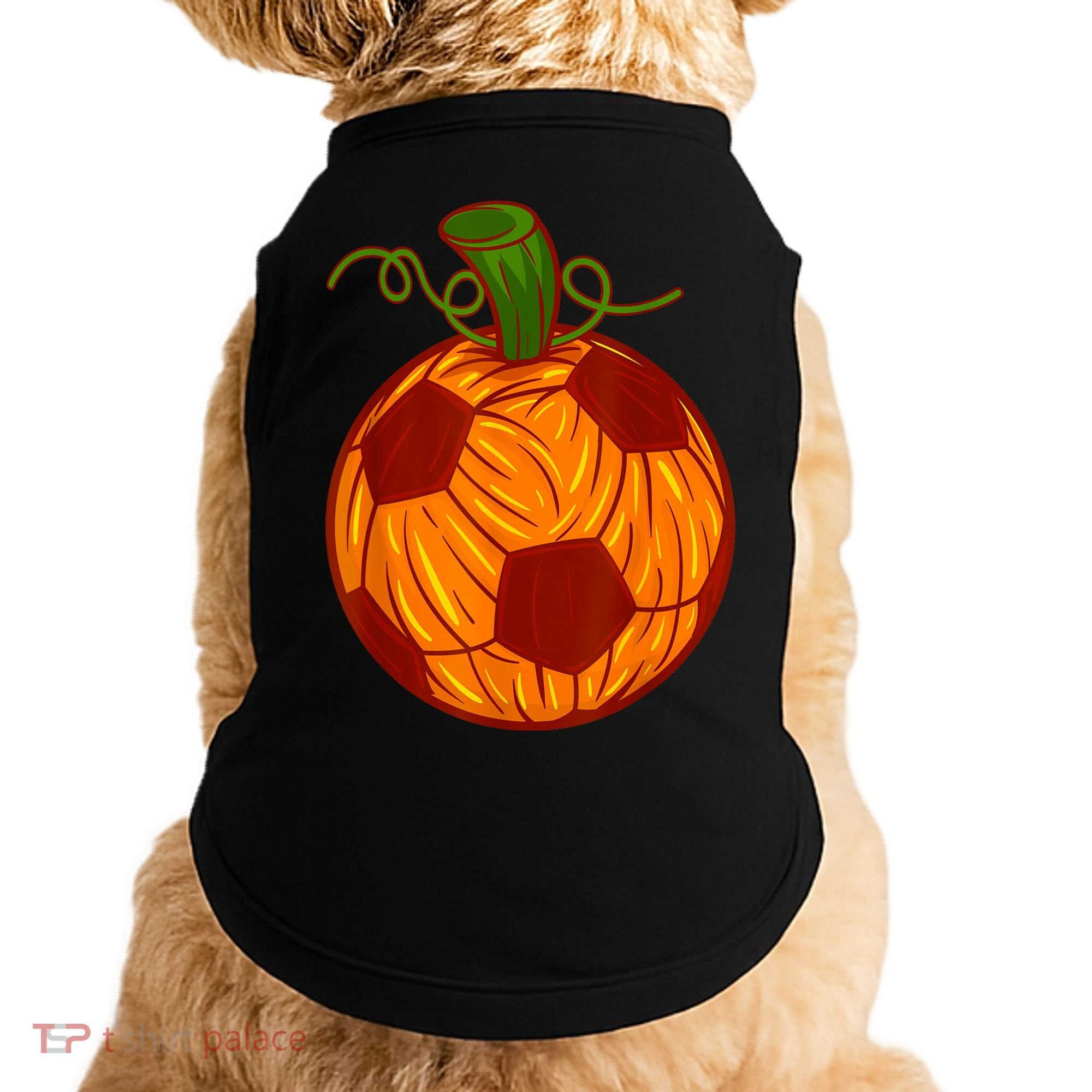 Funny Pumpkin Soccer Ball Halloween Doggie Tank