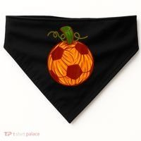 Funny Pumpkin Soccer Ball Halloween USA-Made Doggie Bandana thumb 0