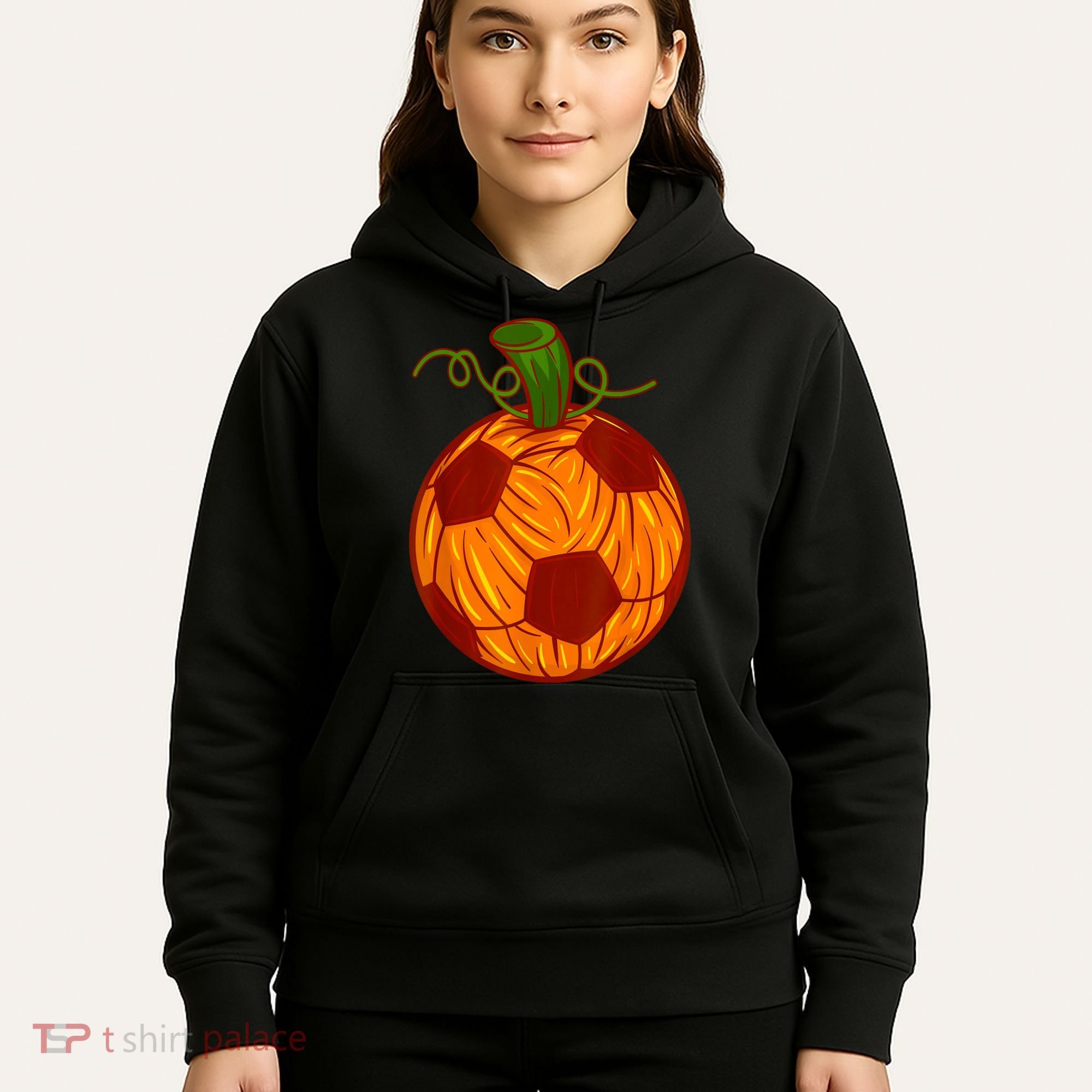 Funny Pumpkin Soccer Ball Halloween Hoodie