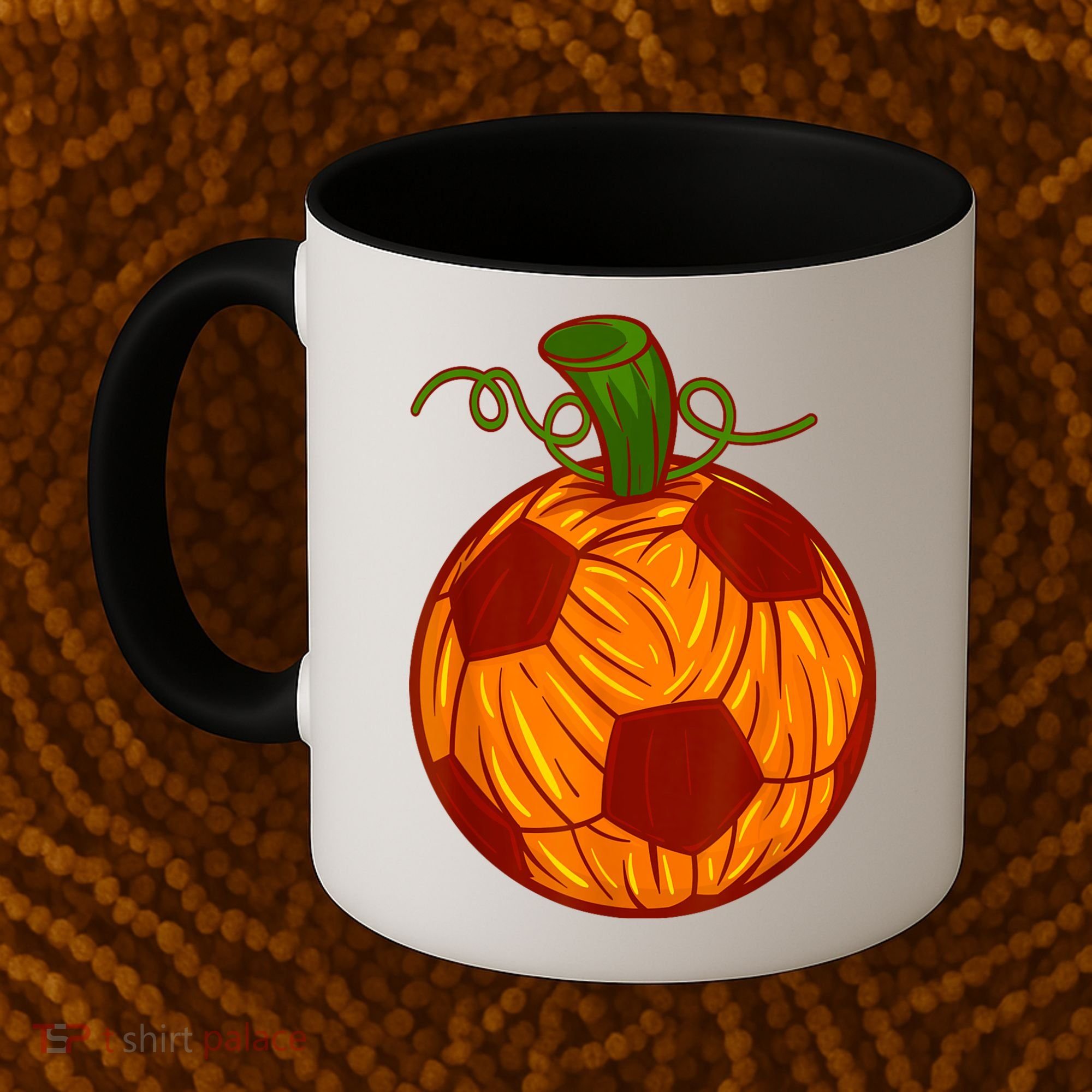 Funny Pumpkin Soccer Ball Halloween Coffee Mug