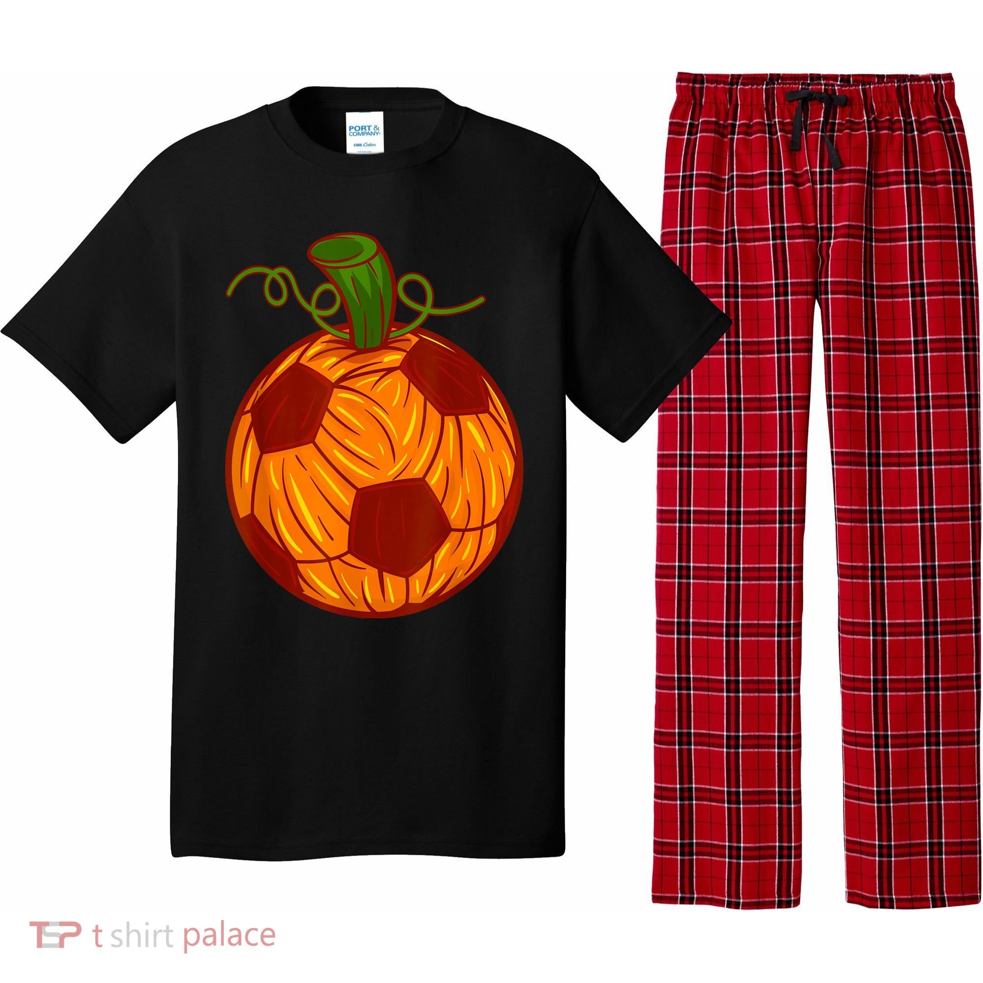Funny Pumpkin Soccer Ball Halloween Pajama Set