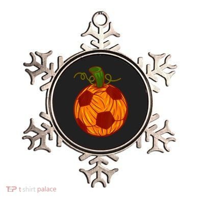 Funny Pumpkin Soccer Ball Halloween Ornament