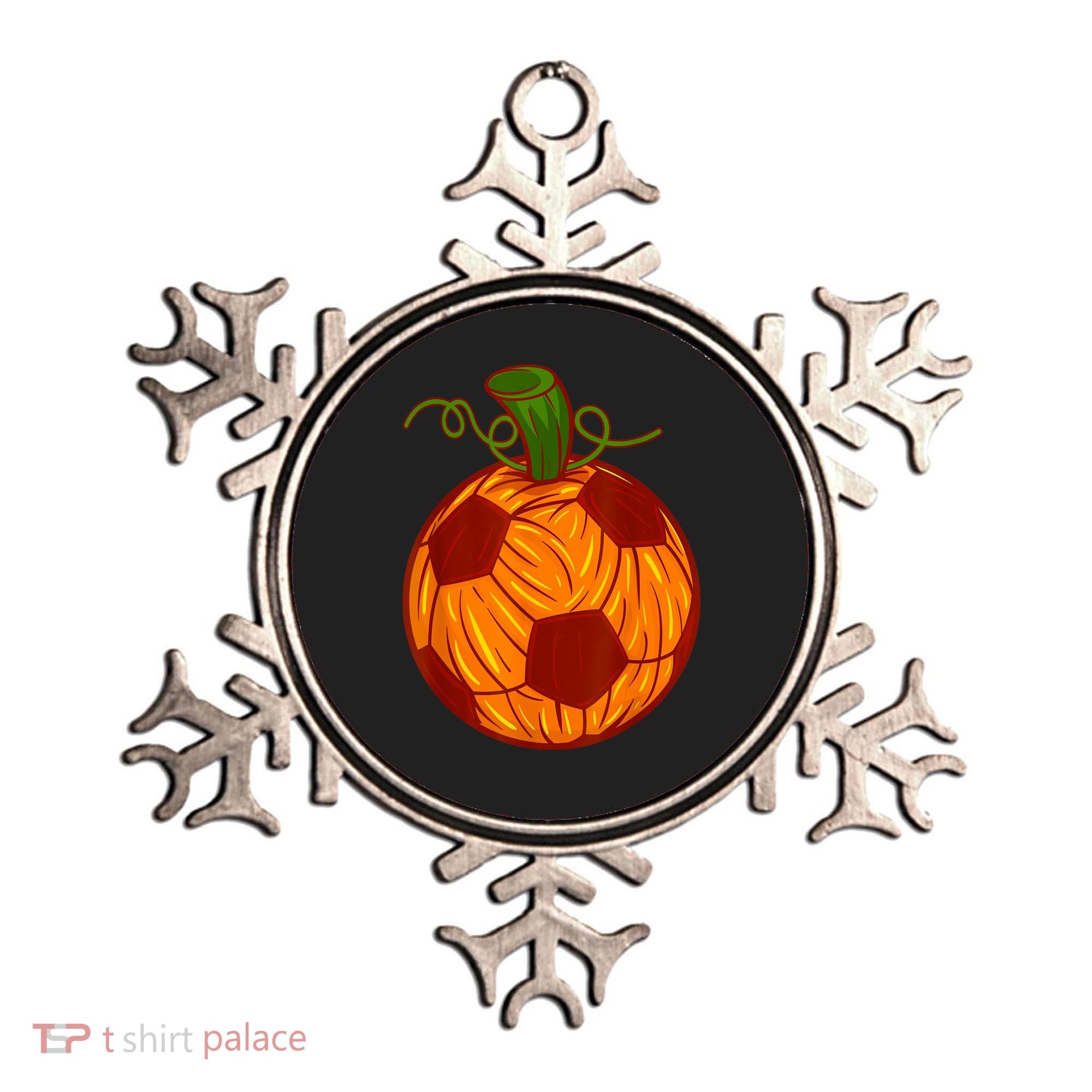 Funny Pumpkin Soccer Ball Halloween Ornament