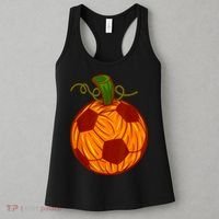Funny Pumpkin Soccer Ball Halloween Women's Tank Top thumb 3