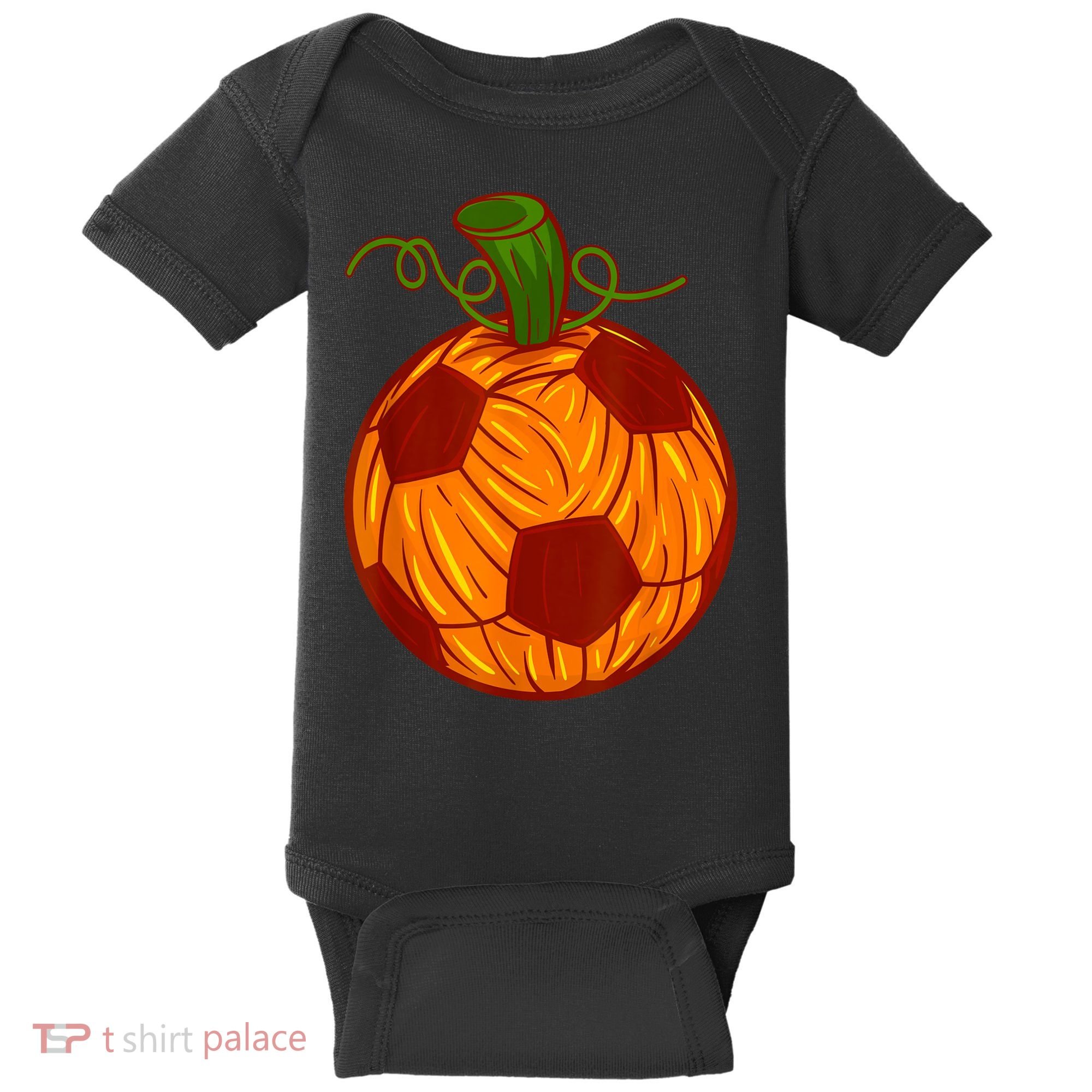 Funny Pumpkin Soccer Ball Halloween Baby Bodysuit
