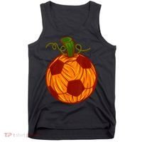 Funny Pumpkin Soccer Ball Halloween Tank Top thumb 0