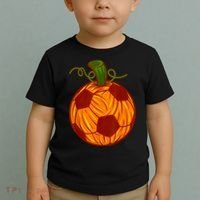 Funny Pumpkin Soccer Ball Halloween Toddler T-Shirt thumb 2