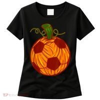 Funny Pumpkin Soccer Ball Halloween Women's T-Shirt thumb 0