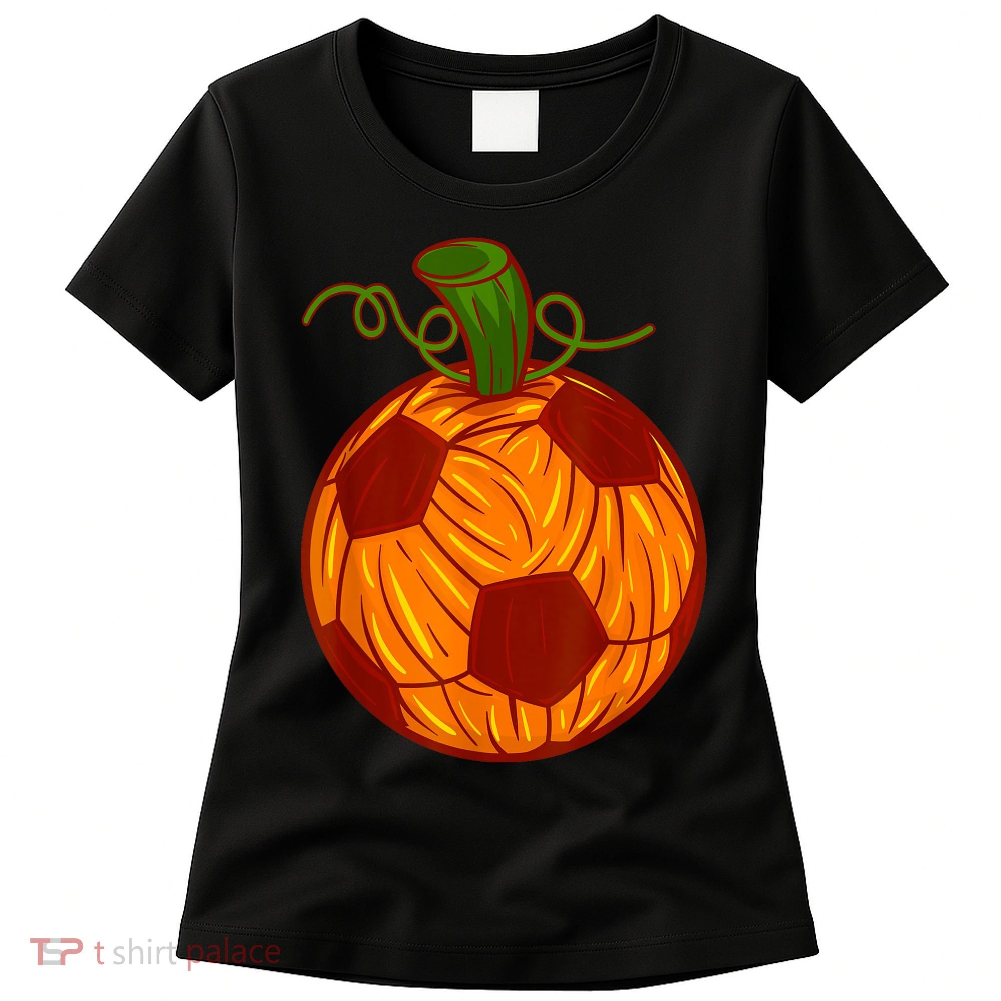 Funny Pumpkin Soccer Ball Halloween Women's T-Shirt