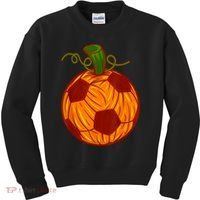 Funny Pumpkin Soccer Ball Halloween Kids Sweatshirt thumb 0