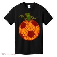 Funny Pumpkin Soccer Ball Halloween Kids T-Shirt thumb 0