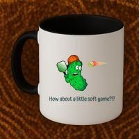 Fun Pickleball, Soft Game, Scared Pickle Coffee Mug thumb 2