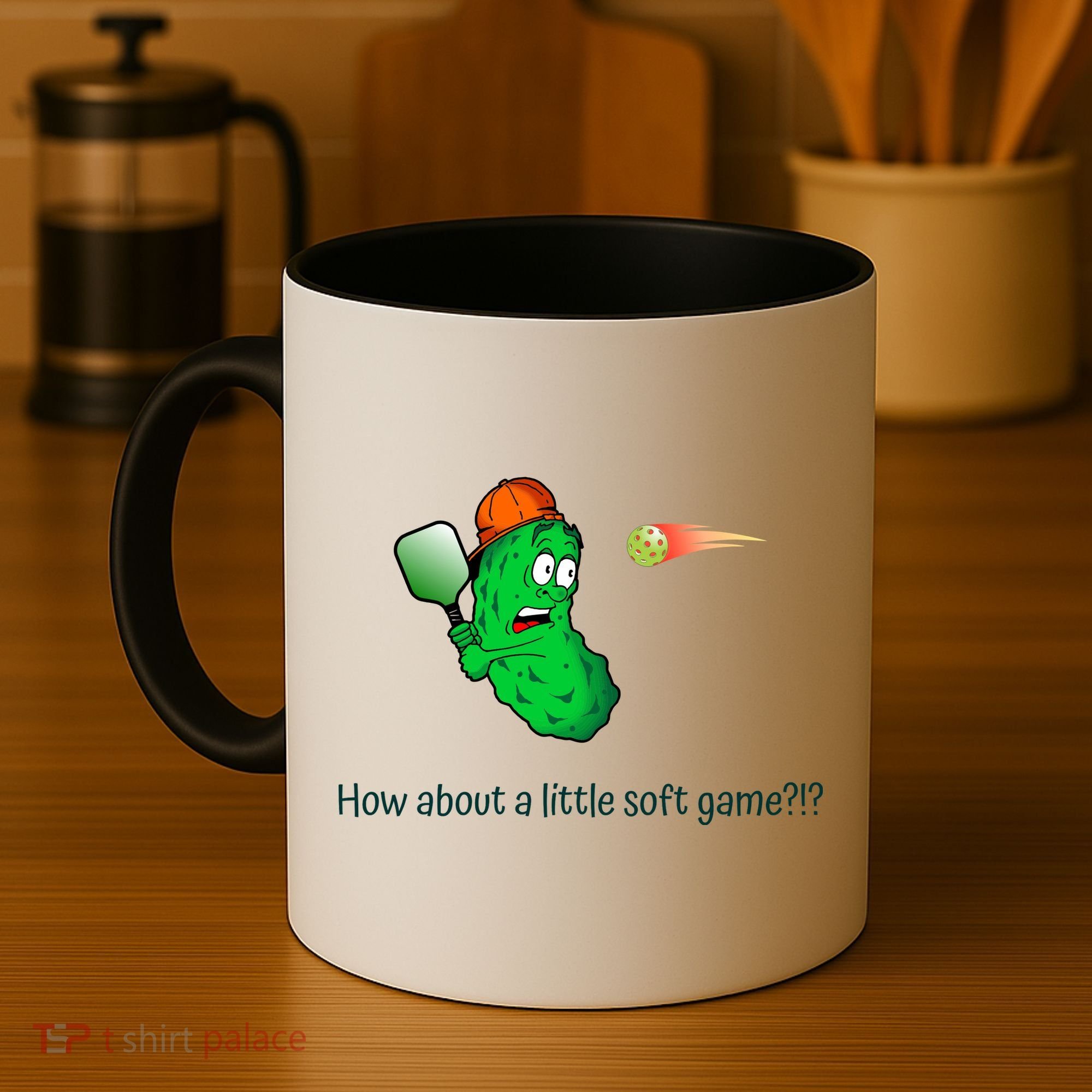 Fun Pickleball, Soft Game, Scared Pickle Coffee Mug