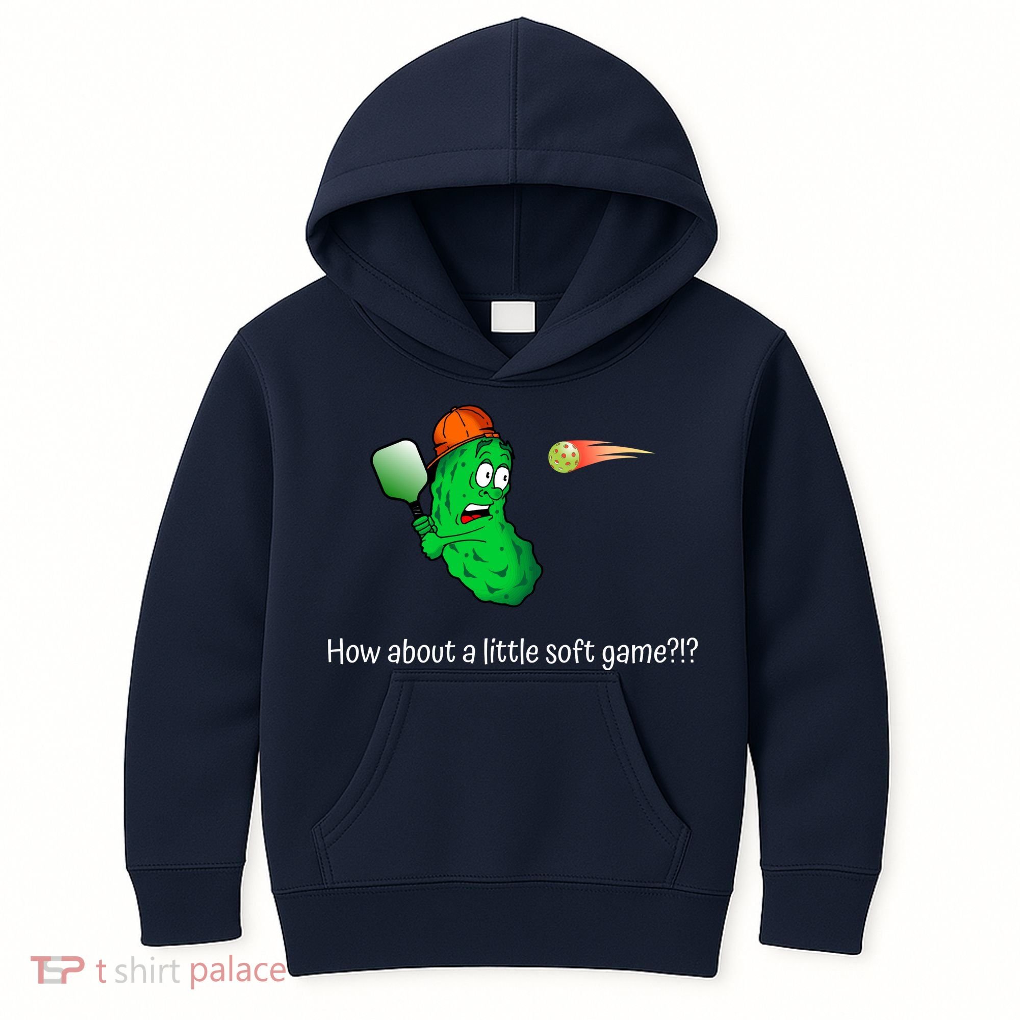 Fun Pickleball, Soft Game, Scared Pickle Kids Hoodie
