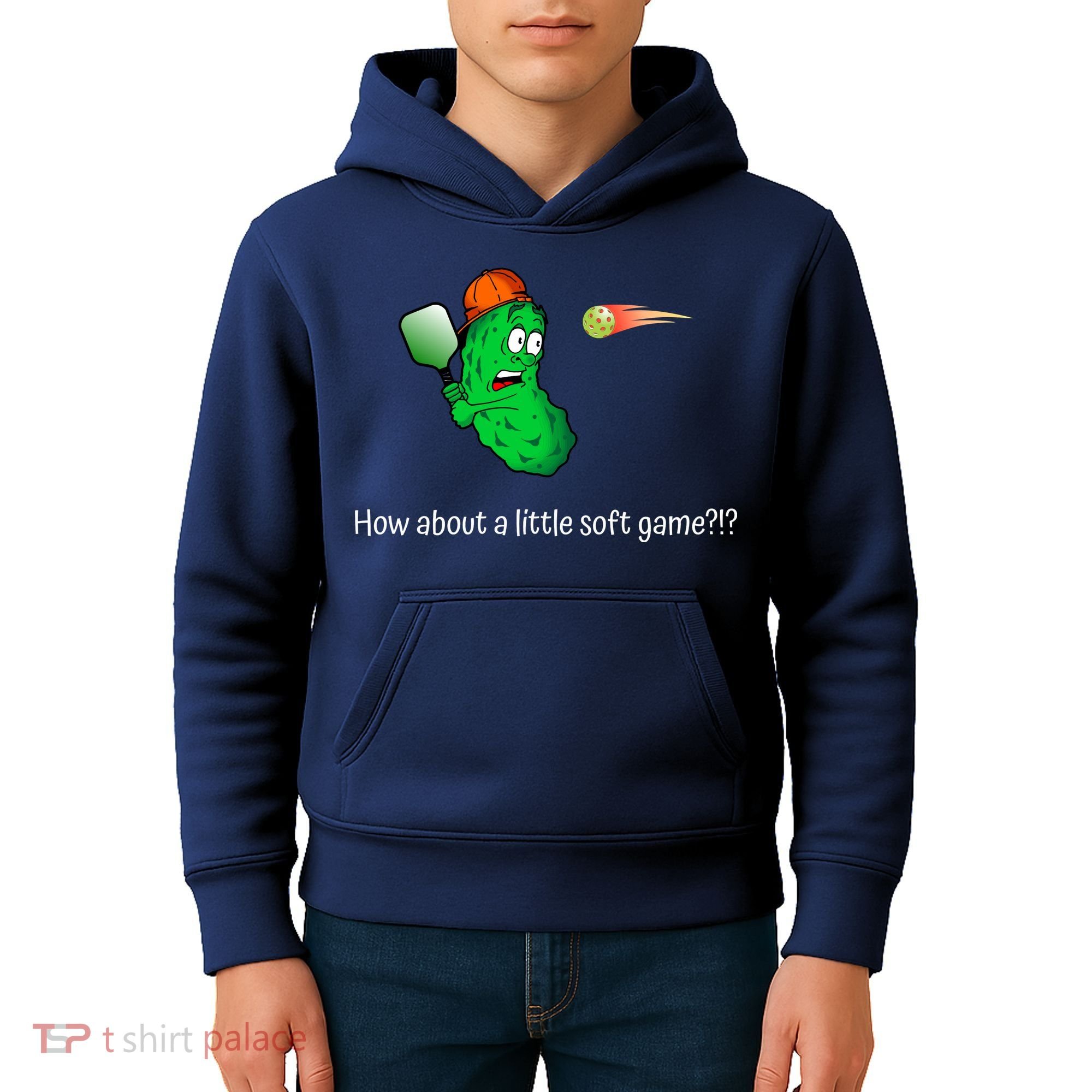 Fun Pickleball, Soft Game, Scared Pickle Kids Hoodie
