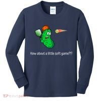 Fun Pickleball, Soft Game, Scared Pickle Kids Long Sleeve Shirt thumb 0