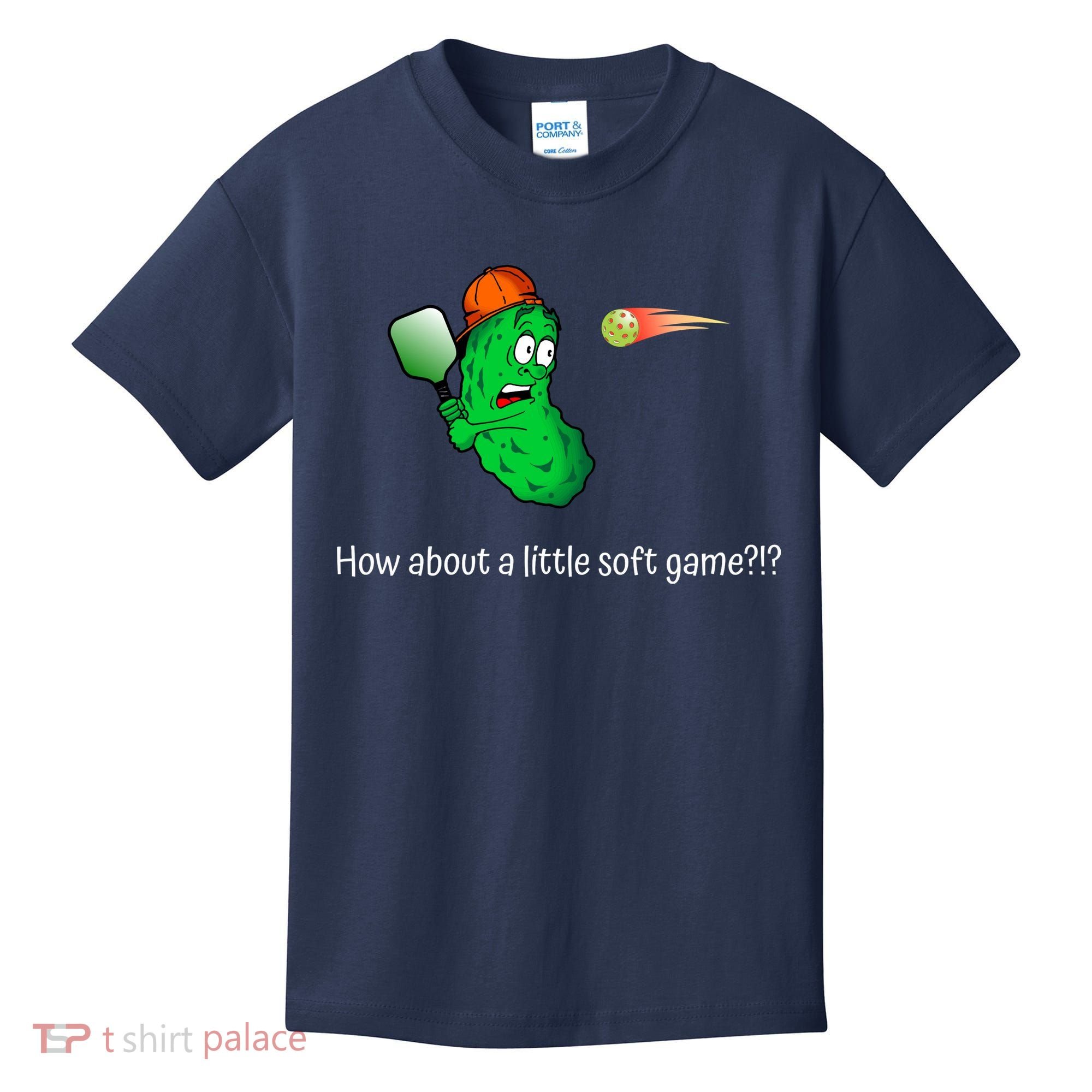Fun Pickleball, Soft Game, Scared Pickle Kids T-Shirt