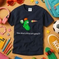 Fun Pickleball, Soft Game, Scared Pickle Kids T-Shirt thumb 3