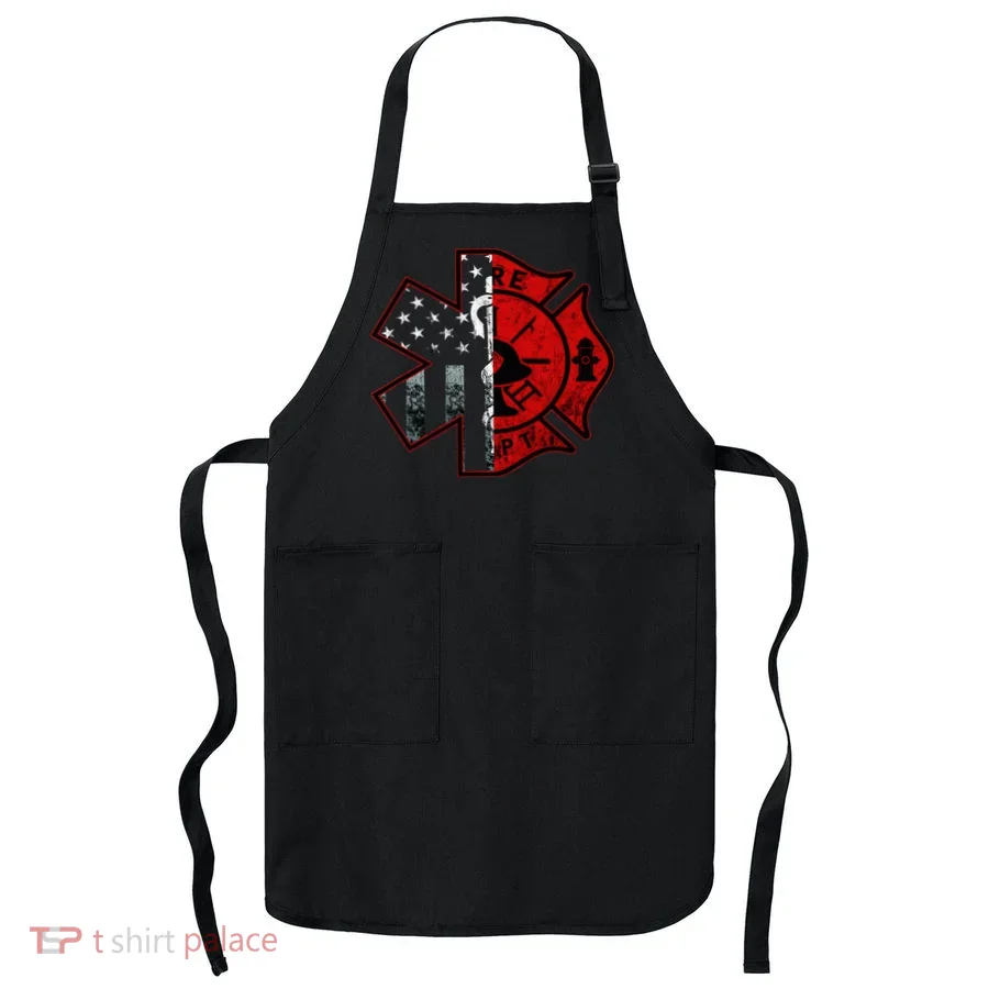 Firefighter Paramedic Symbol American Flag Fireman Fire Apron