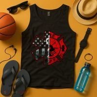 Firefighter Paramedic Symbol American Flag Fireman Fire Tank Top thumb 4