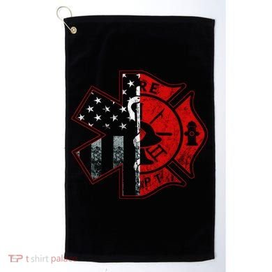 Firefighter Paramedic Symbol American Flag Fireman Fire Golf Towel