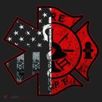 Firefighter Paramedic Symbol American Flag Fireman Fire Golf Towel thumb 3