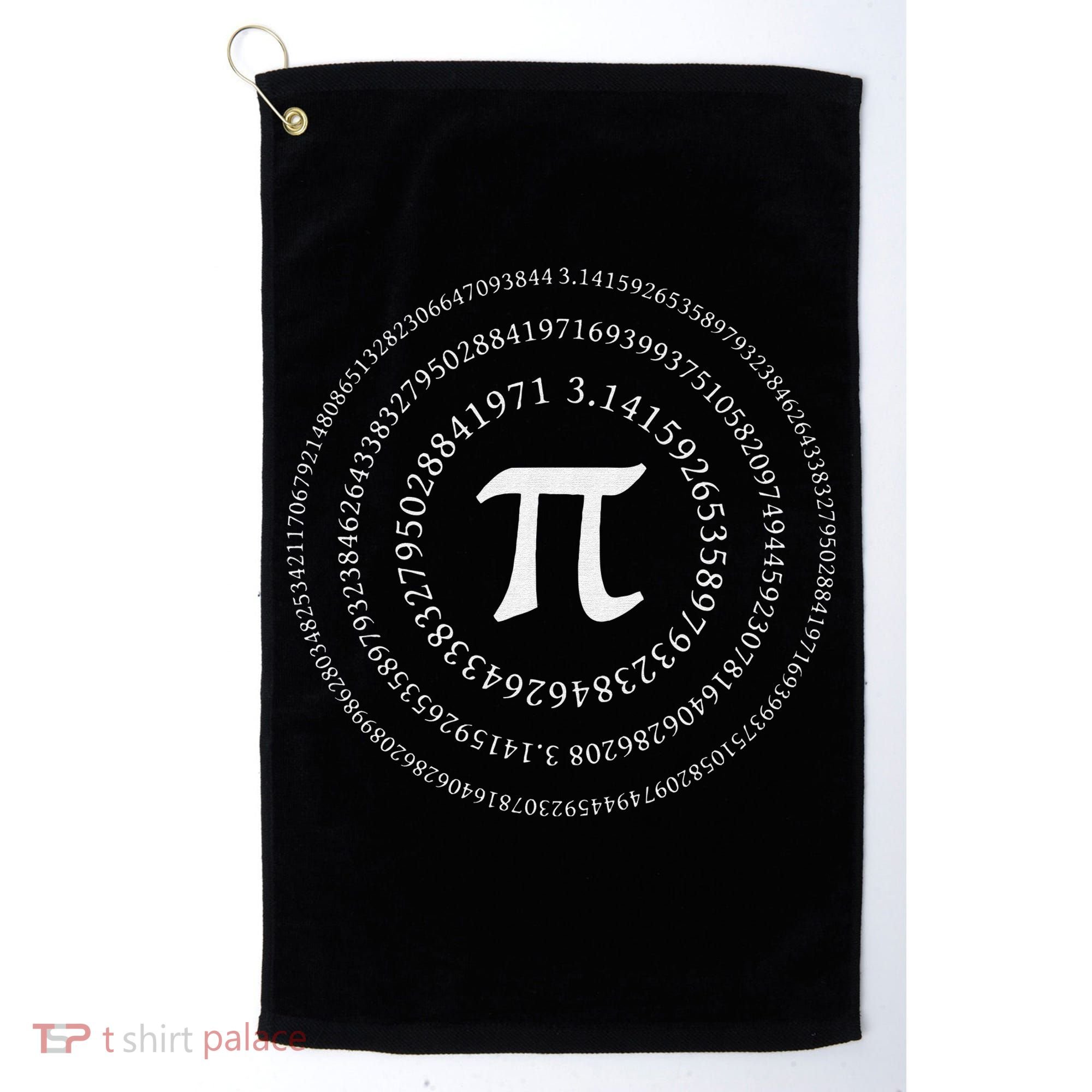 funny Pi Spiral Novelty Math Geek 3.14 Pi Day Golf Towel