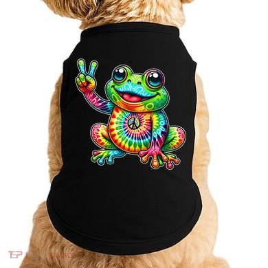 Frog Peace Sign Tie Dye Hippie Doggie Tank