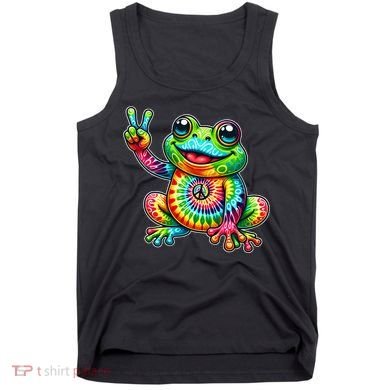 Frog Peace Sign Tie Dye Hippie Tank Top