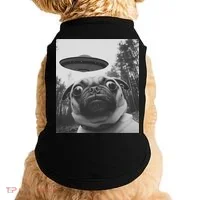 Funny Pug Selfie With Ufo Doggie Tank thumb 0