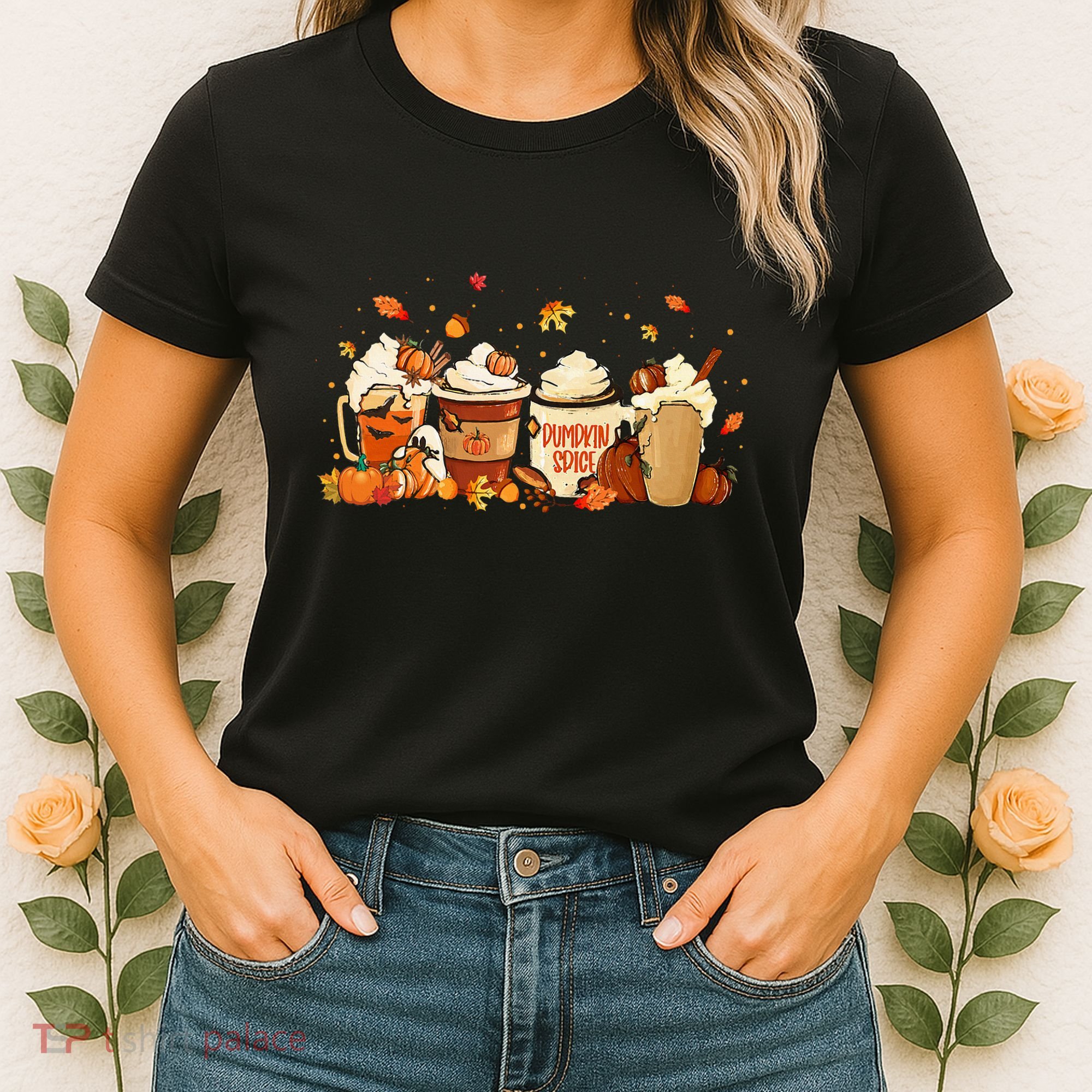 Fall Pumpkin Spice Latte for Autumn Celebrations Women's T-Shirt