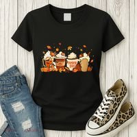 Fall Pumpkin Spice Latte for Autumn Celebrations Women's T-Shirt thumb 3