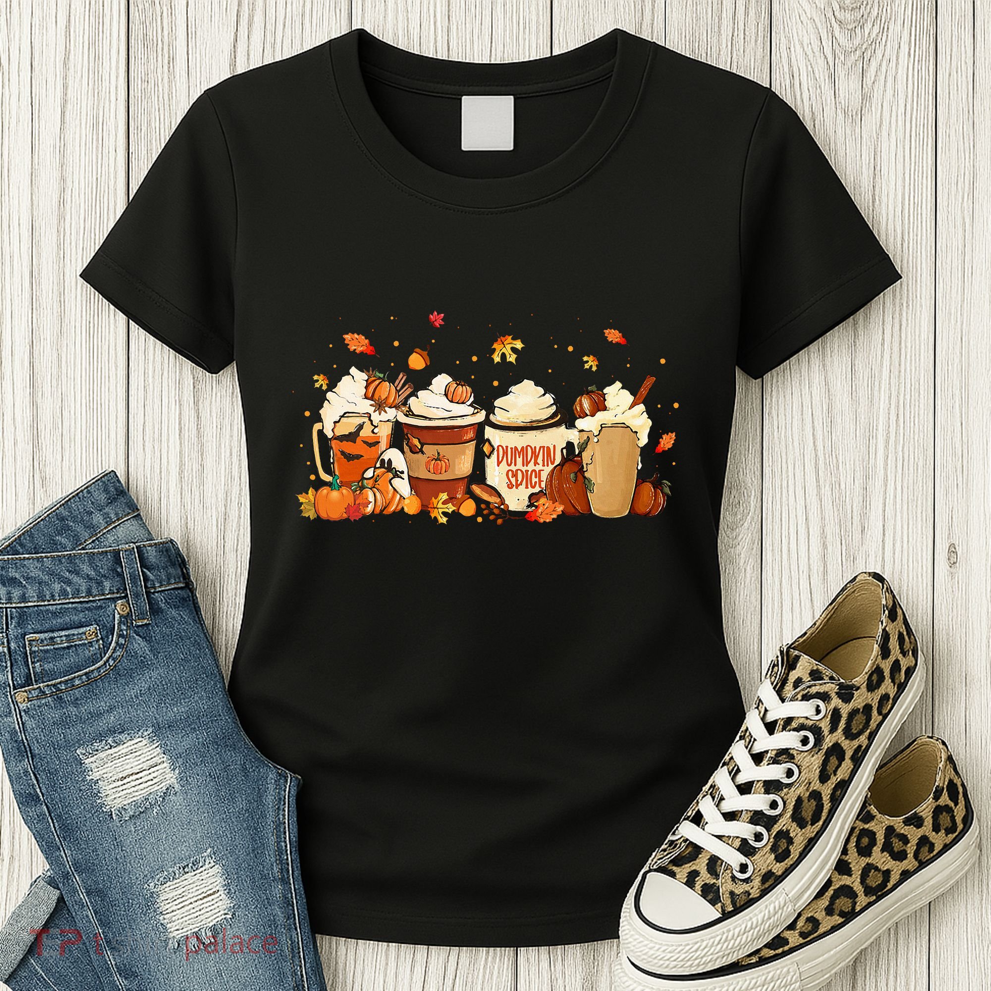 Fall Pumpkin Spice Latte for Autumn Celebrations Women's T-Shirt