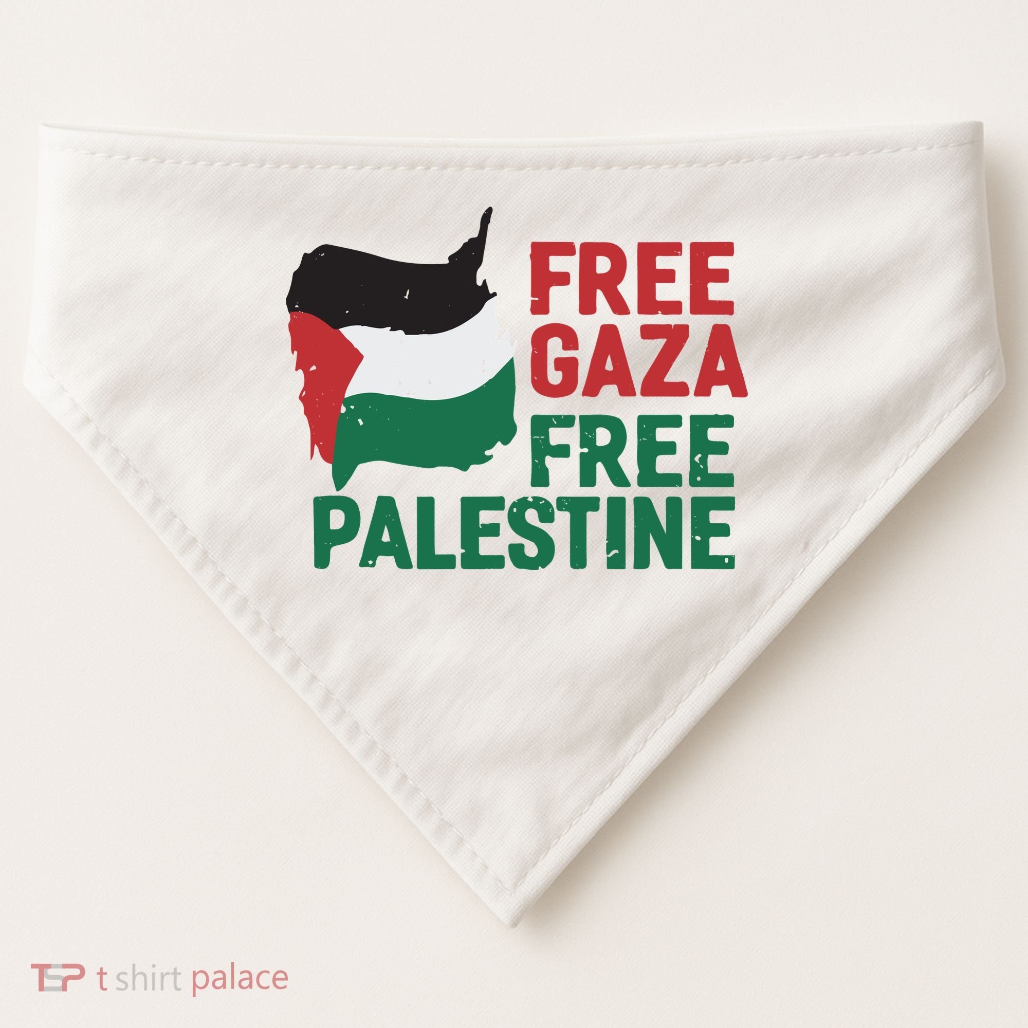 Free Palestine Stand With Palestine Activist Equality USA-Made Doggie Bandana