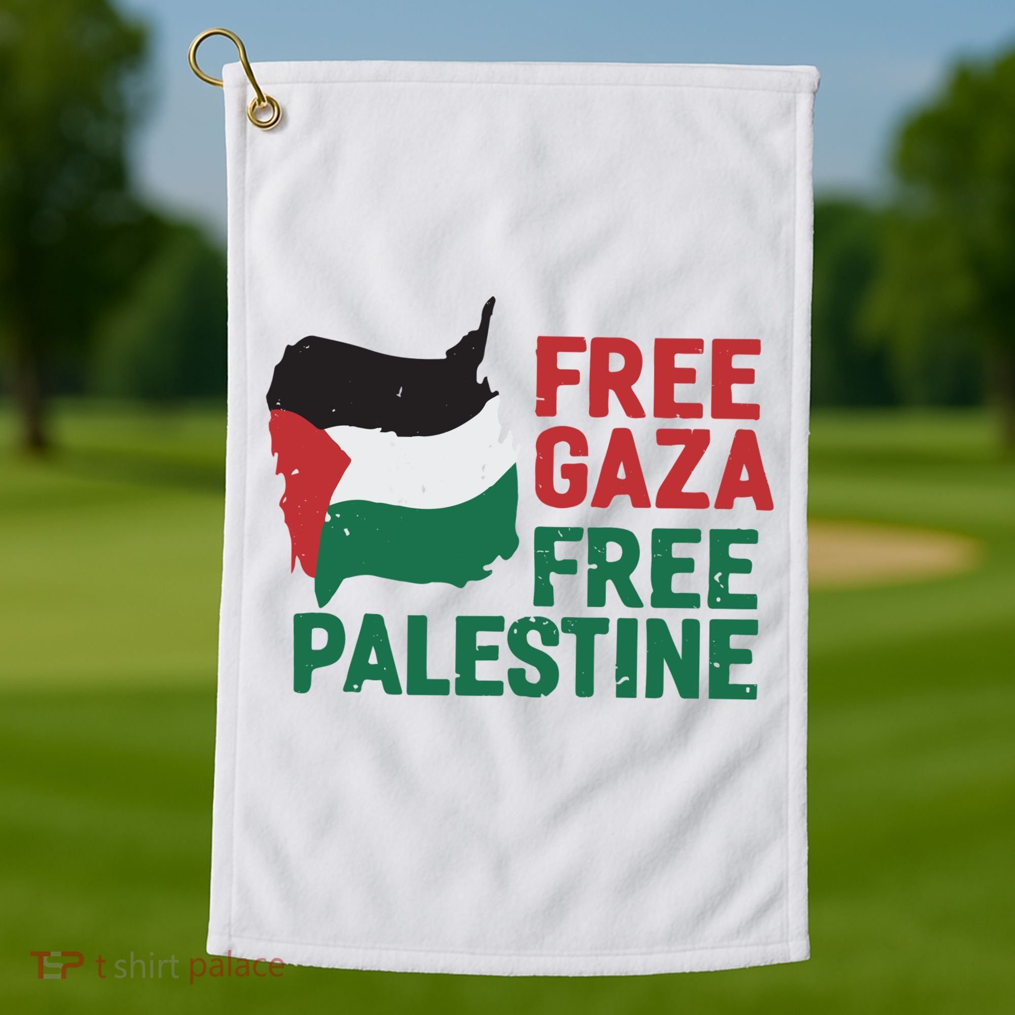 Free Palestine Stand With Palestine Activist Equality Golf Towel