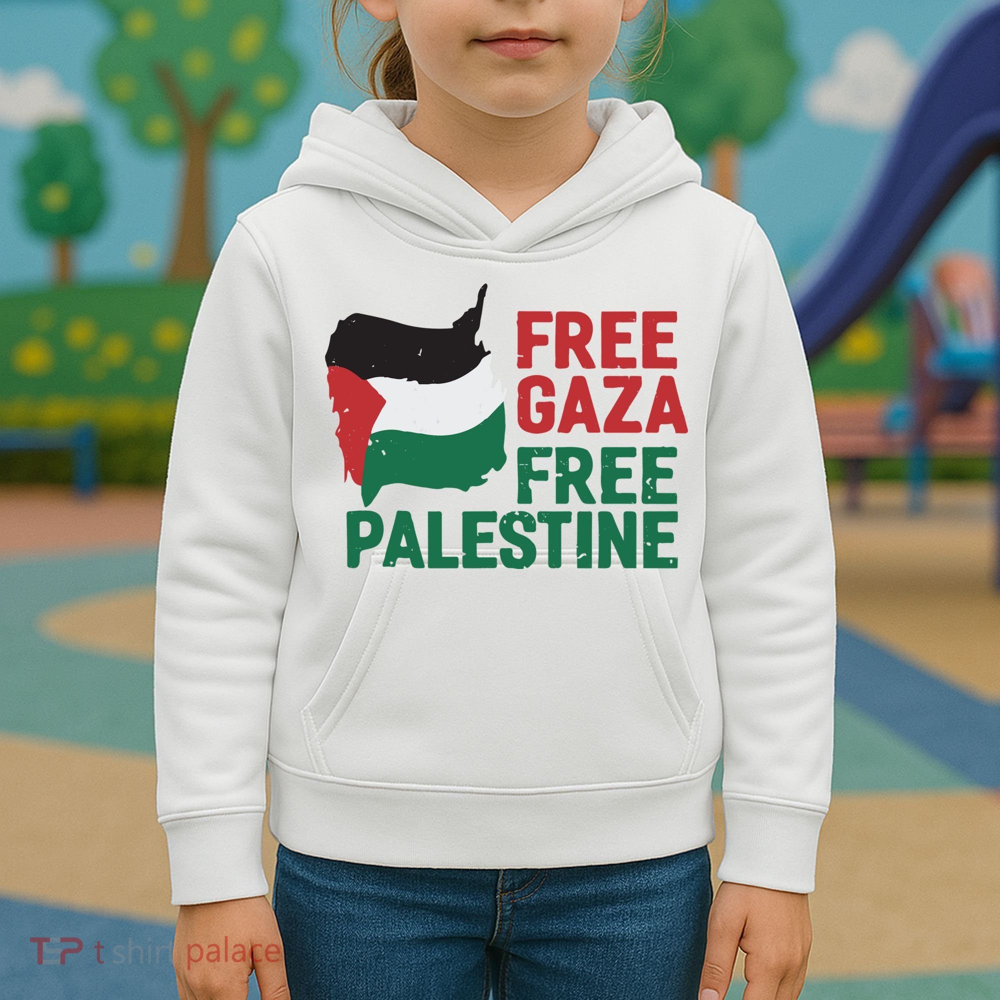 Free Palestine Stand With Palestine Activist Equality Kids Hoodie