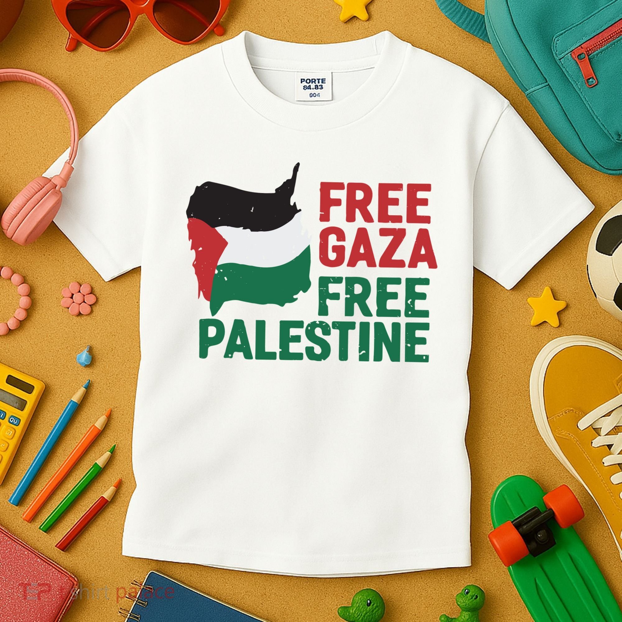 Free Palestine Stand With Palestine Activist Equality Kids T-Shirt