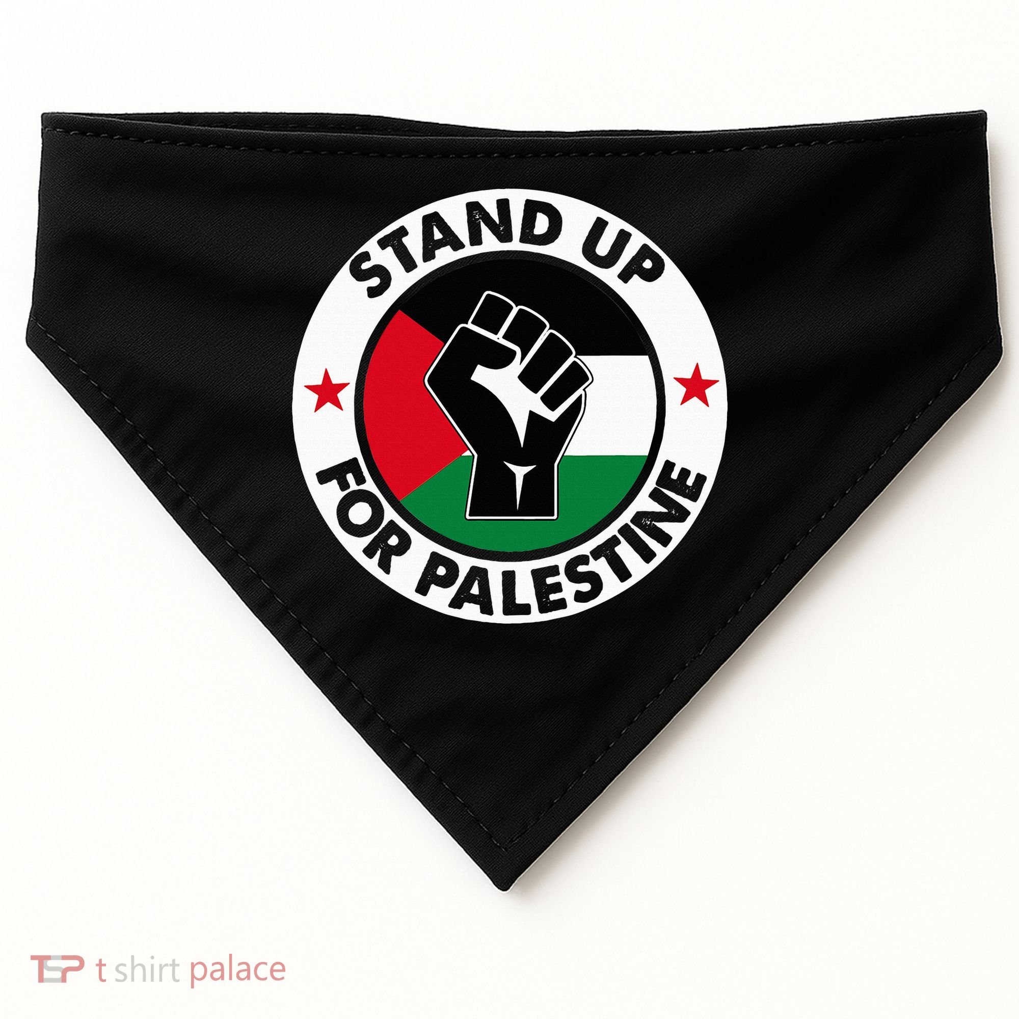 Free Palestine Stand up For Palestine USA-Made Doggie Bandana