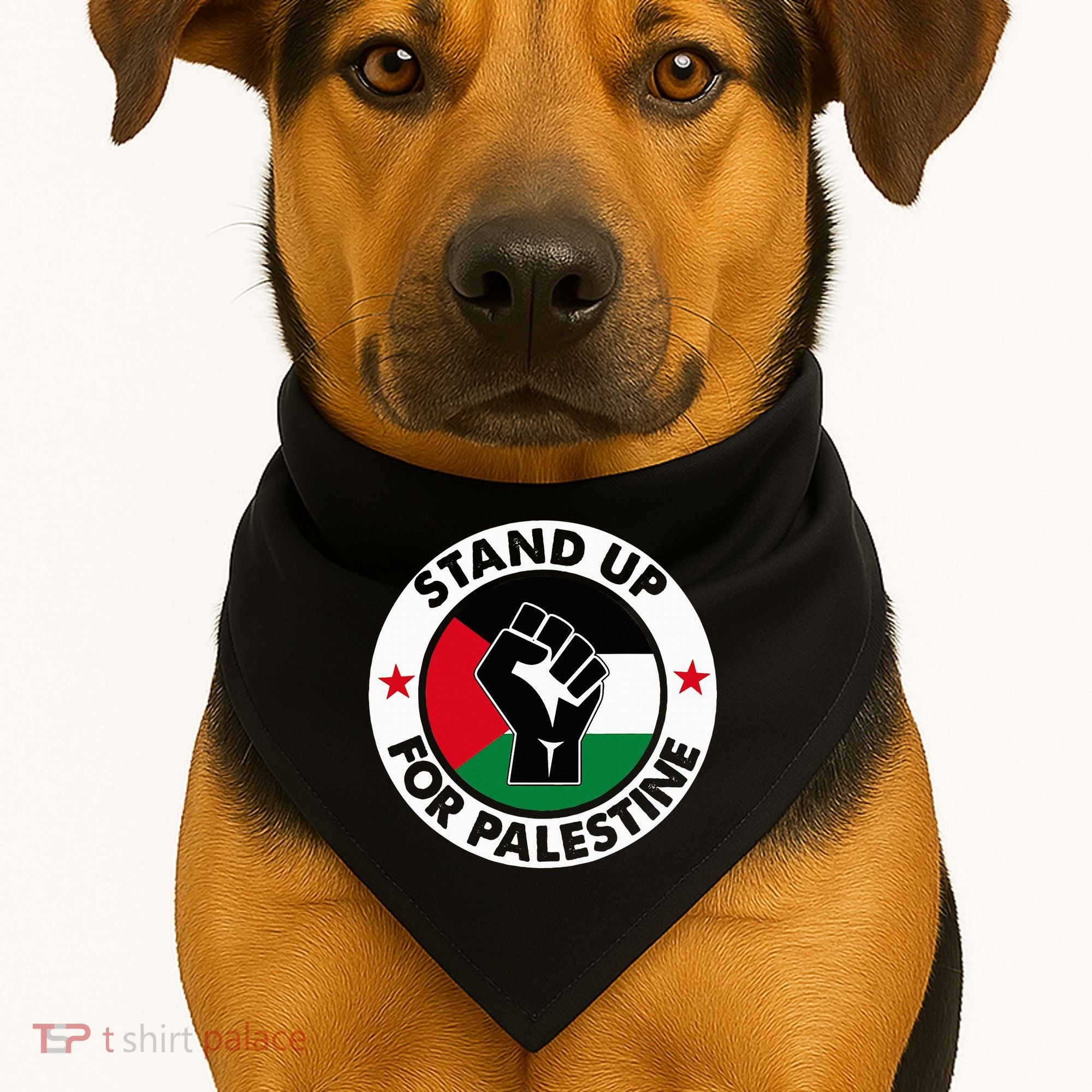 Free Palestine Stand up For Palestine USA-Made Doggie Bandana