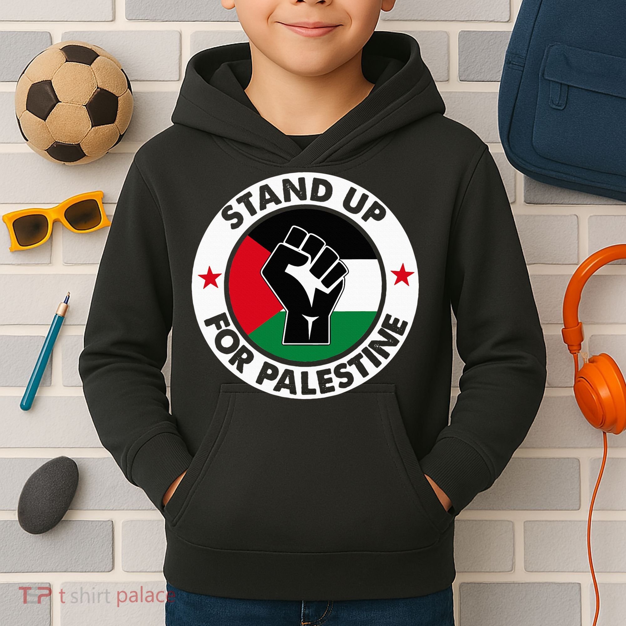 Free Palestine Stand up For Palestine Kids Hoodie